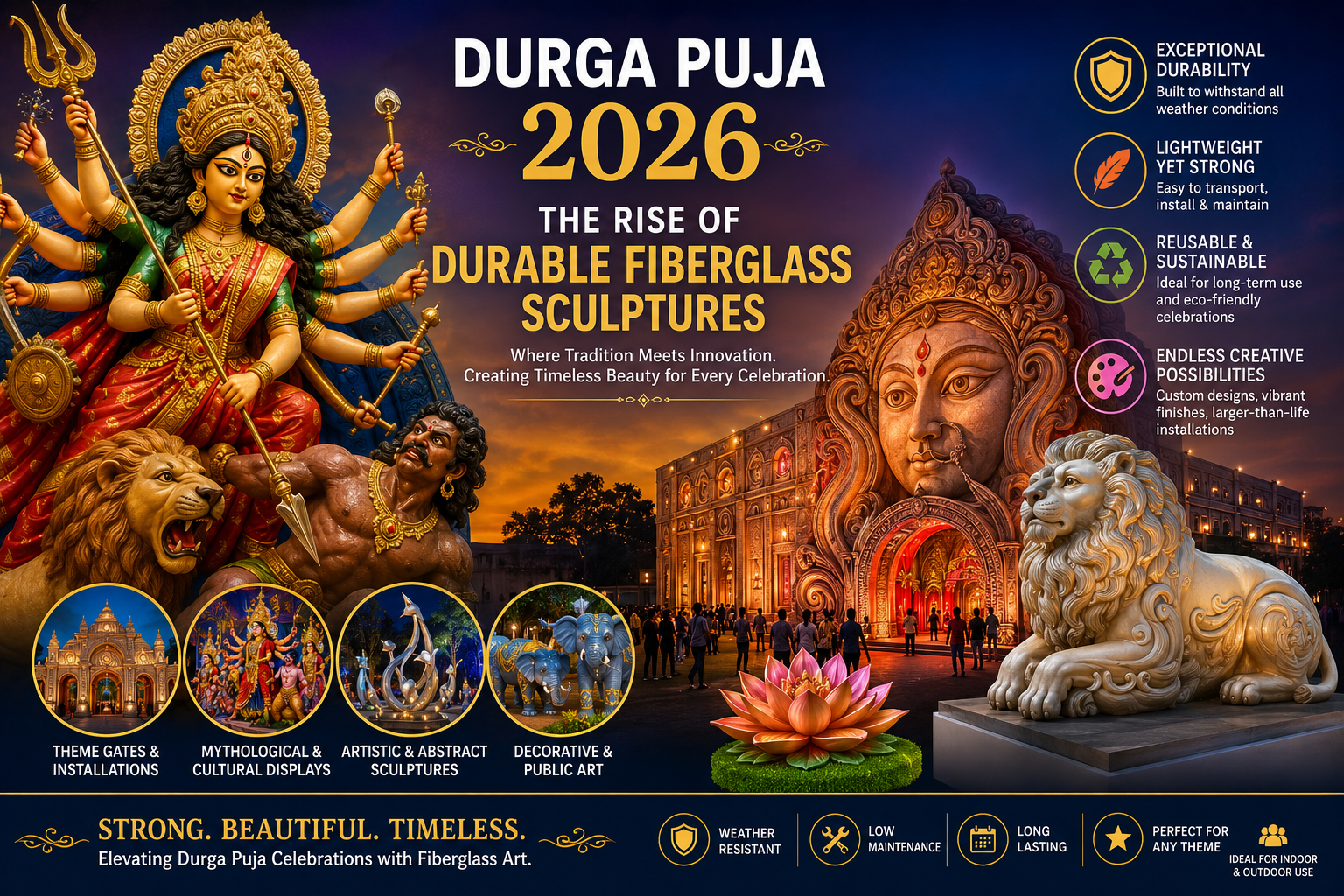 Durga Puja 2026: The Rise of Durable Fiberglass Sculptures