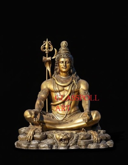 Fiber Meditating Shiva Statue