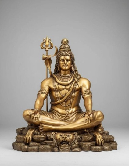 Fiber Meditating Shiva Statue