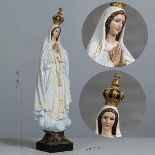 Fiberglass Our Lady of Fatima Virgin Mary Statue