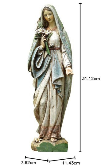 Blessed Virgin Mary Mother Madonna Lilies Garden Statue