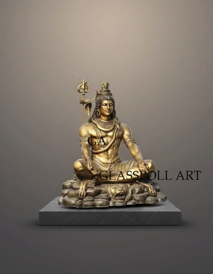 Fiber Meditating Shiva Statue